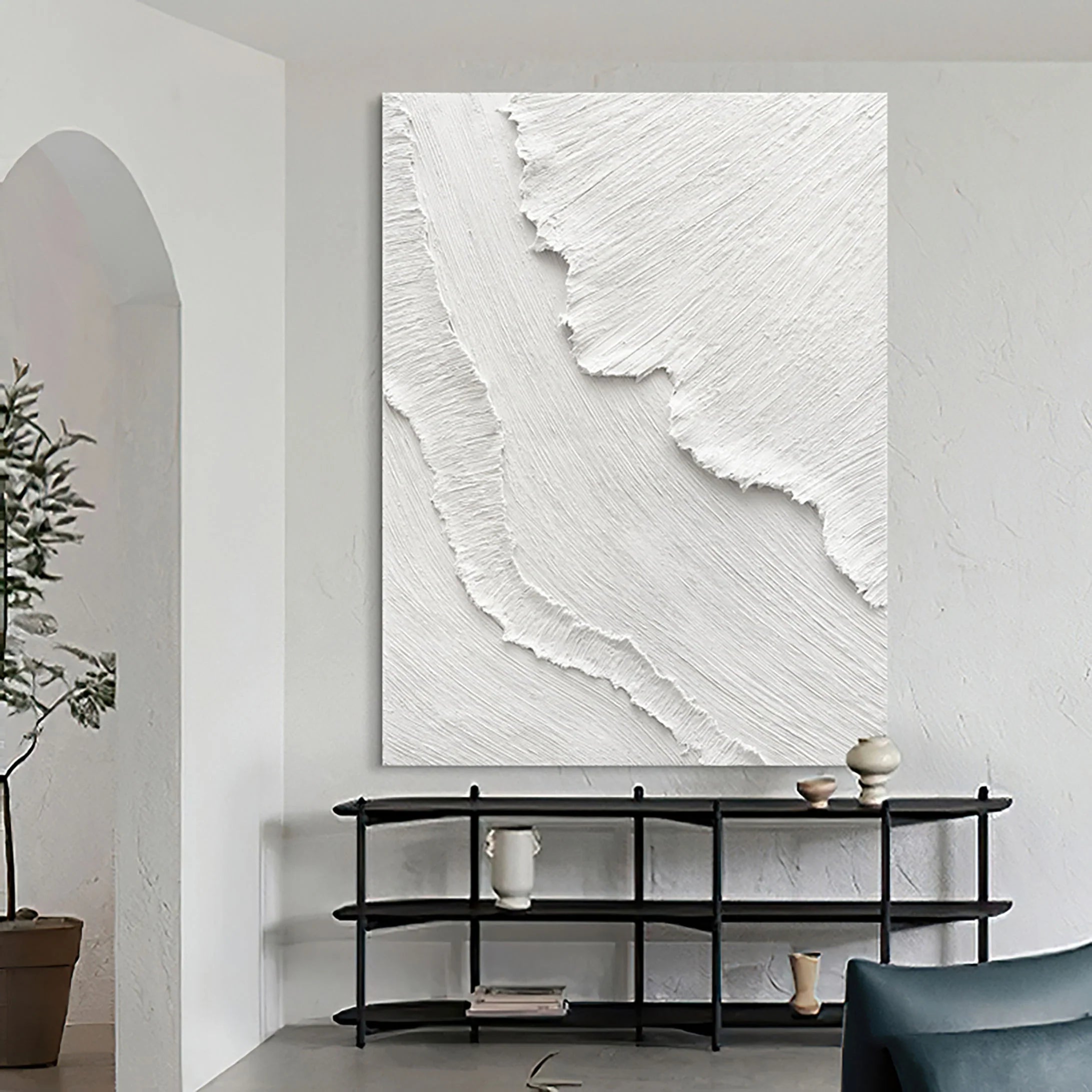 3D Texture Plaster Art Minimalisti Painting on Canvas Original