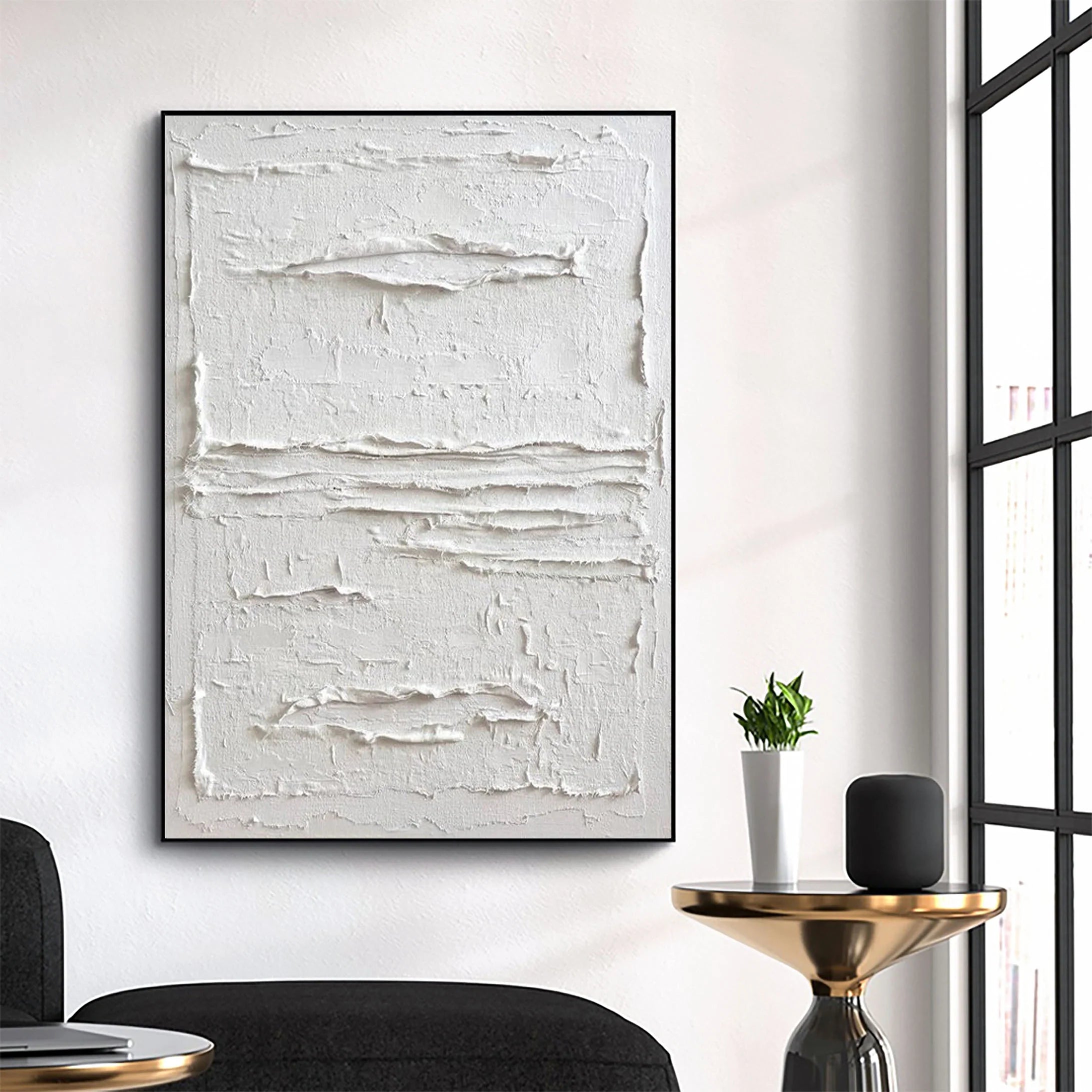 Minimalist Plaster Art Large Painting Wall Art for Room Decor