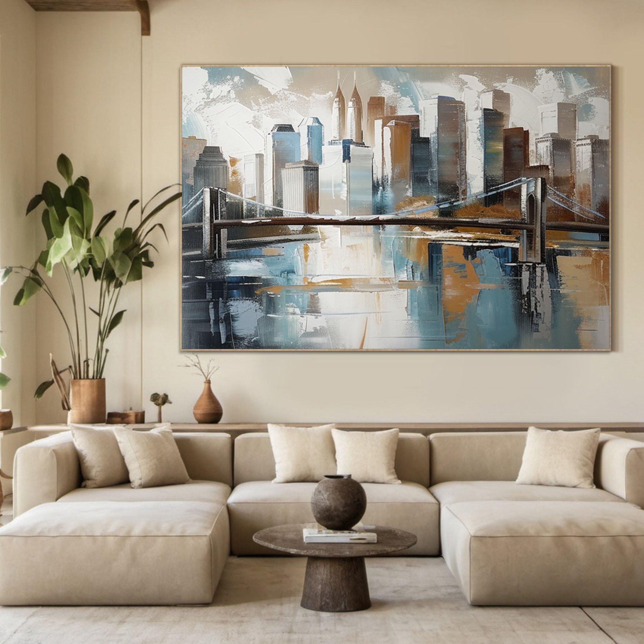 Urban Reflections Wall Art Large Canvas for Sophisticated Interiors #ULA 004