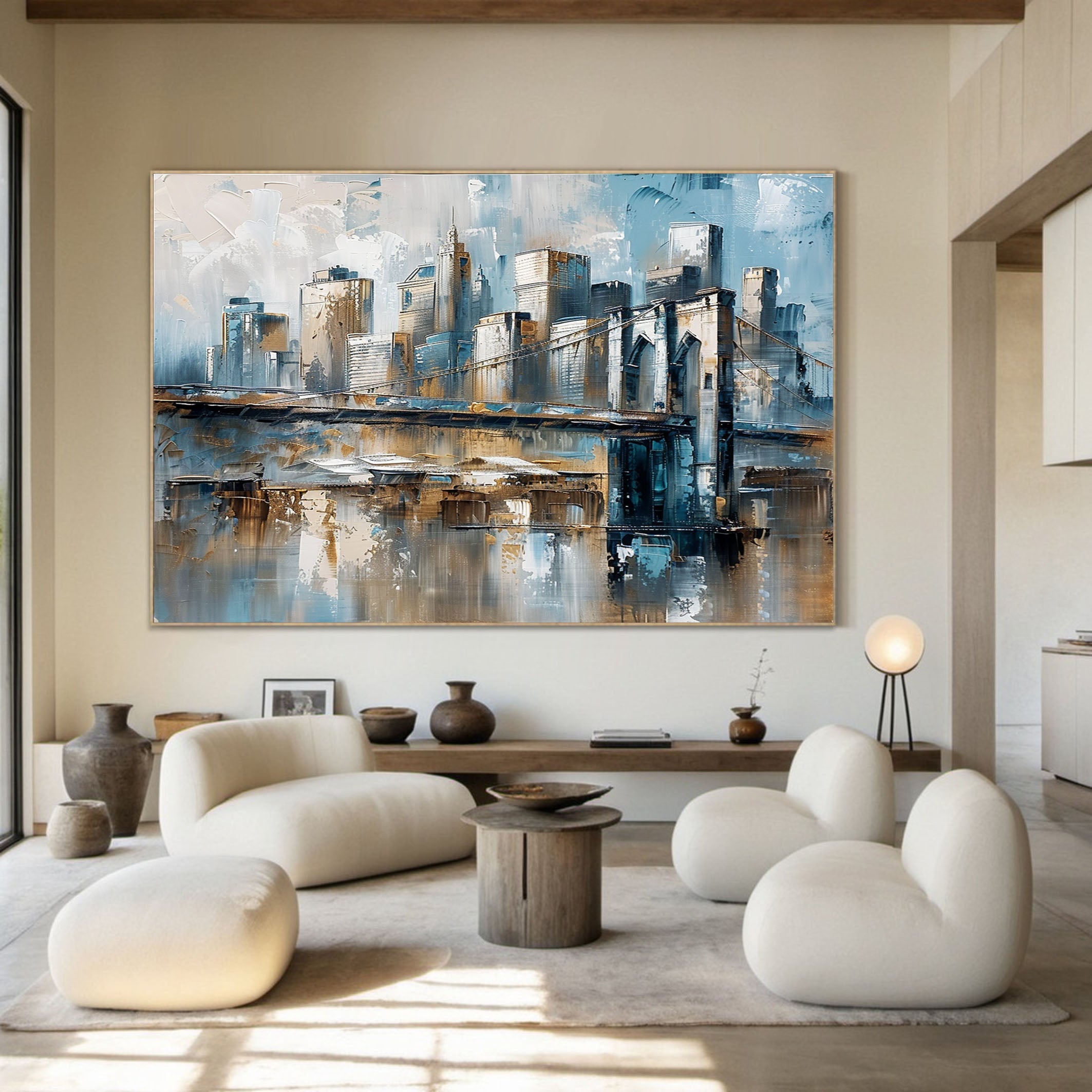 Urban Reflections Wall Art Large Canvas for Sophisticated Interiors #ULA 003