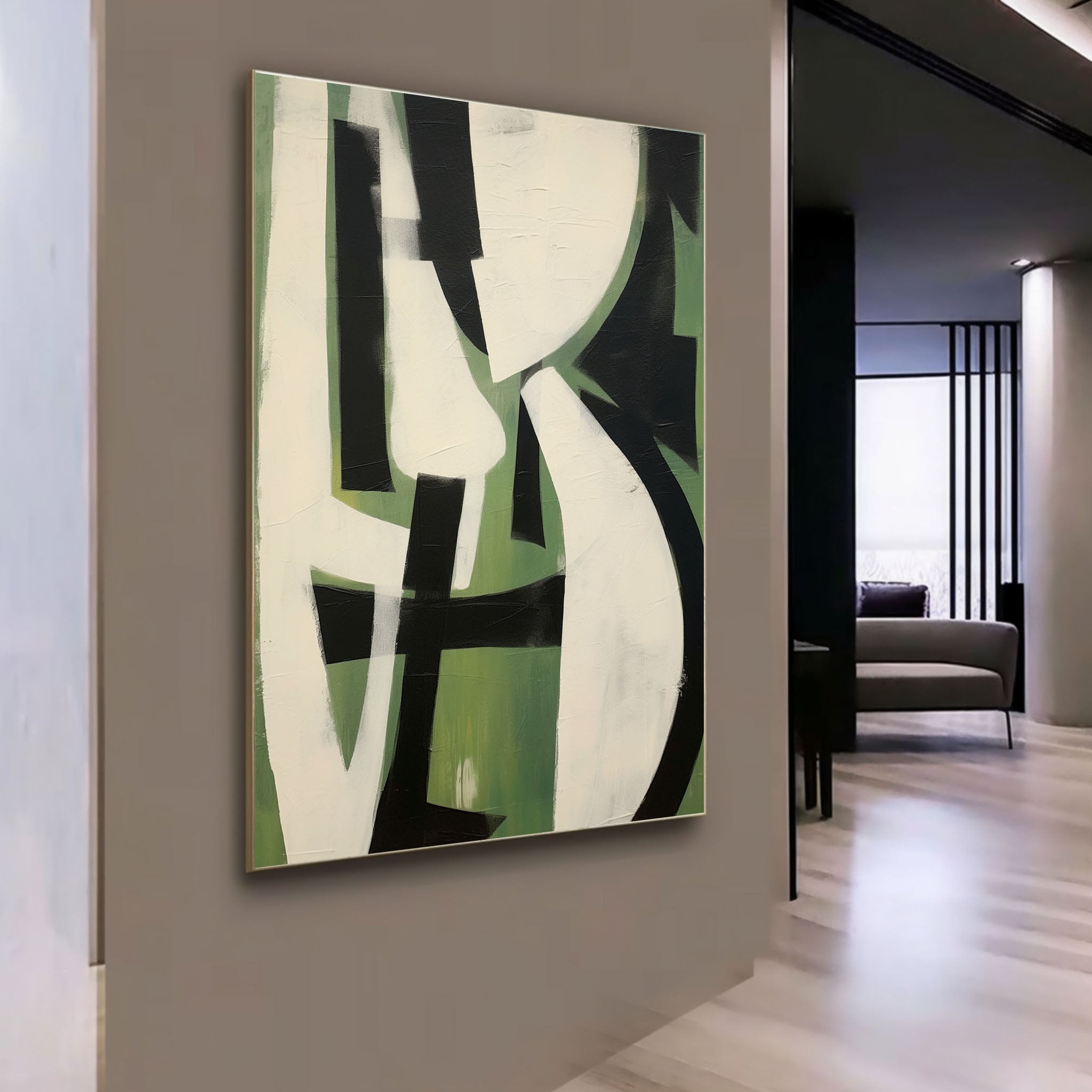 Green Abstract Art On Canvas Green Minimalist Abstract Oil Painting Minimalist Textured Wall Art