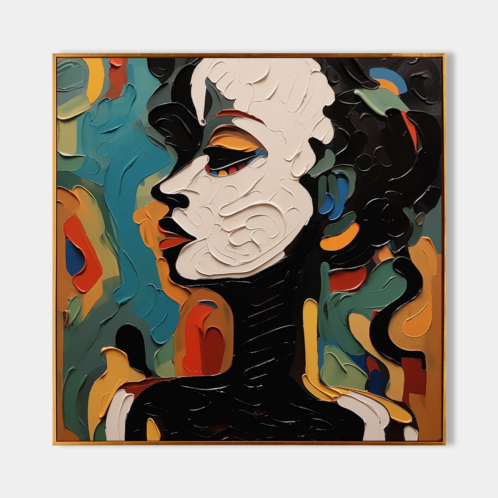 Abstract Human Face Palette Canvas Art Beautiful Abstract Woman Palette Wall Art Woman Texture Oil Painting