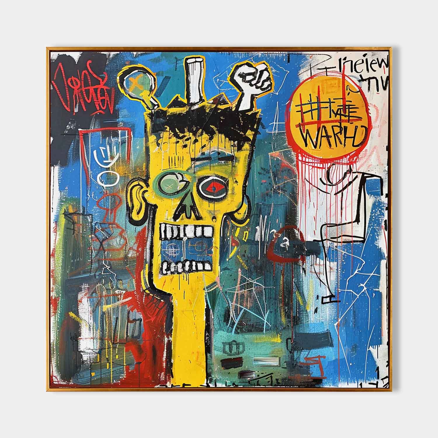 Basquiat Art Modern Expressionism Art Fun Graffiti Abstract Canvas Wall Art Graffiti Street Art