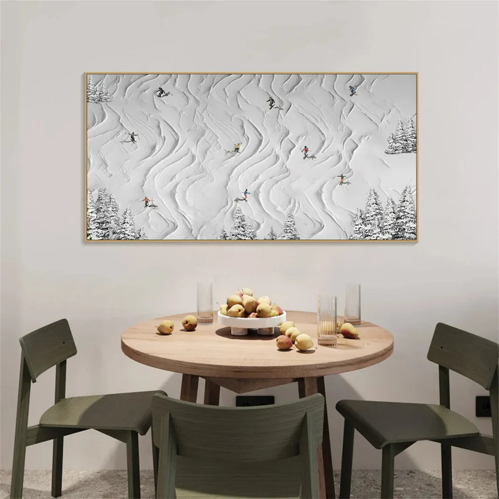 Art mural minimaliste texturé White Sport Art #SA002