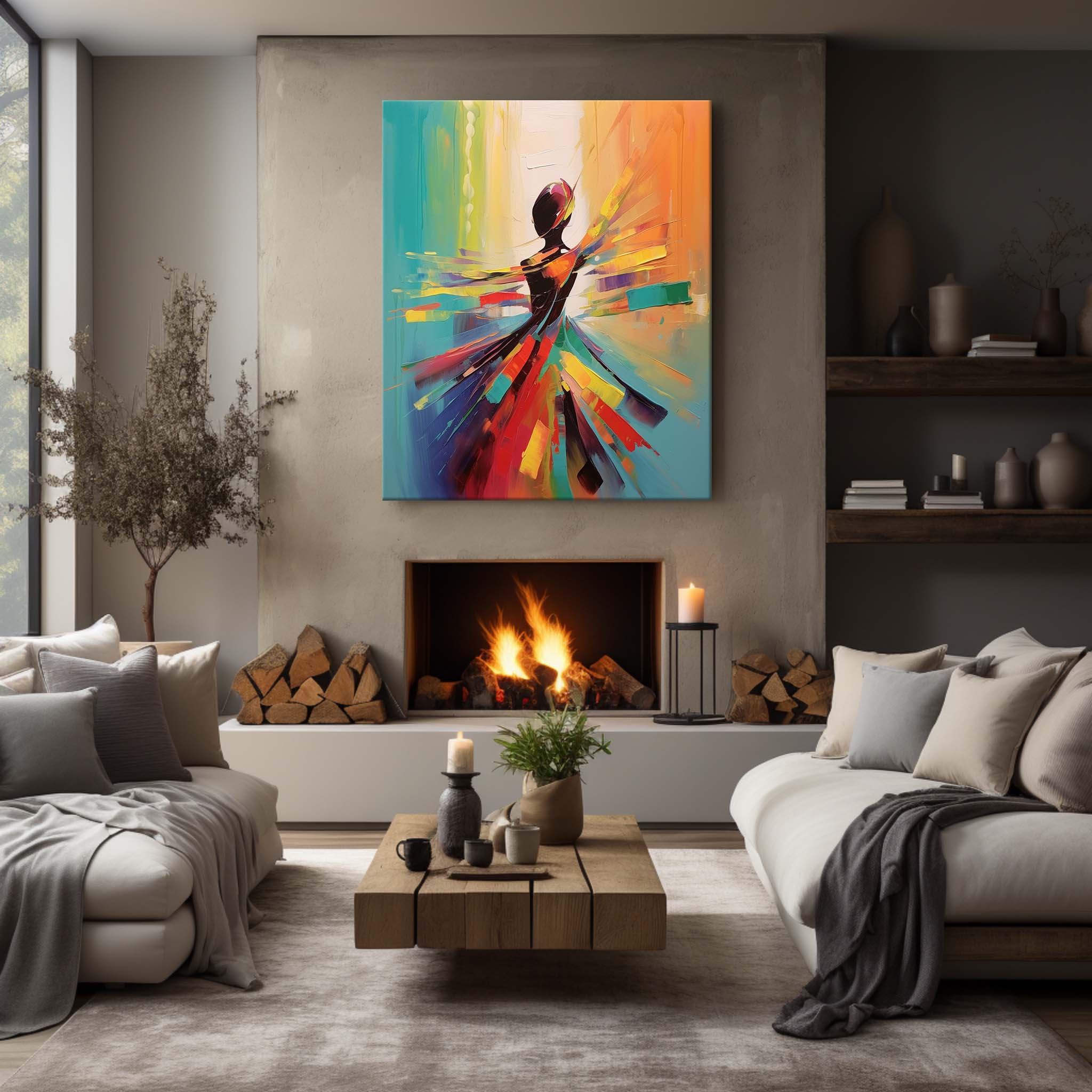 Large Dancing Girl Abstract Art Dancing Girl Palette Oil Painting Abstract Dancing Girl Wall Art