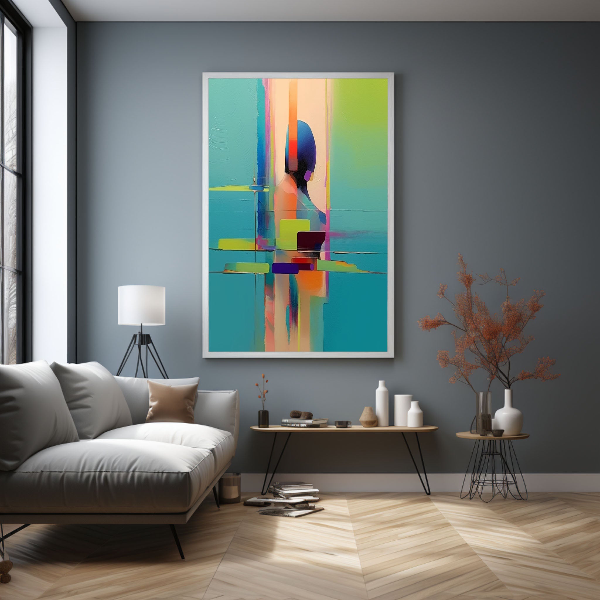 Abstract Palette Art On Canvas Abstract People Back View Oil Painting Texture Bedroom Wall Art Decor