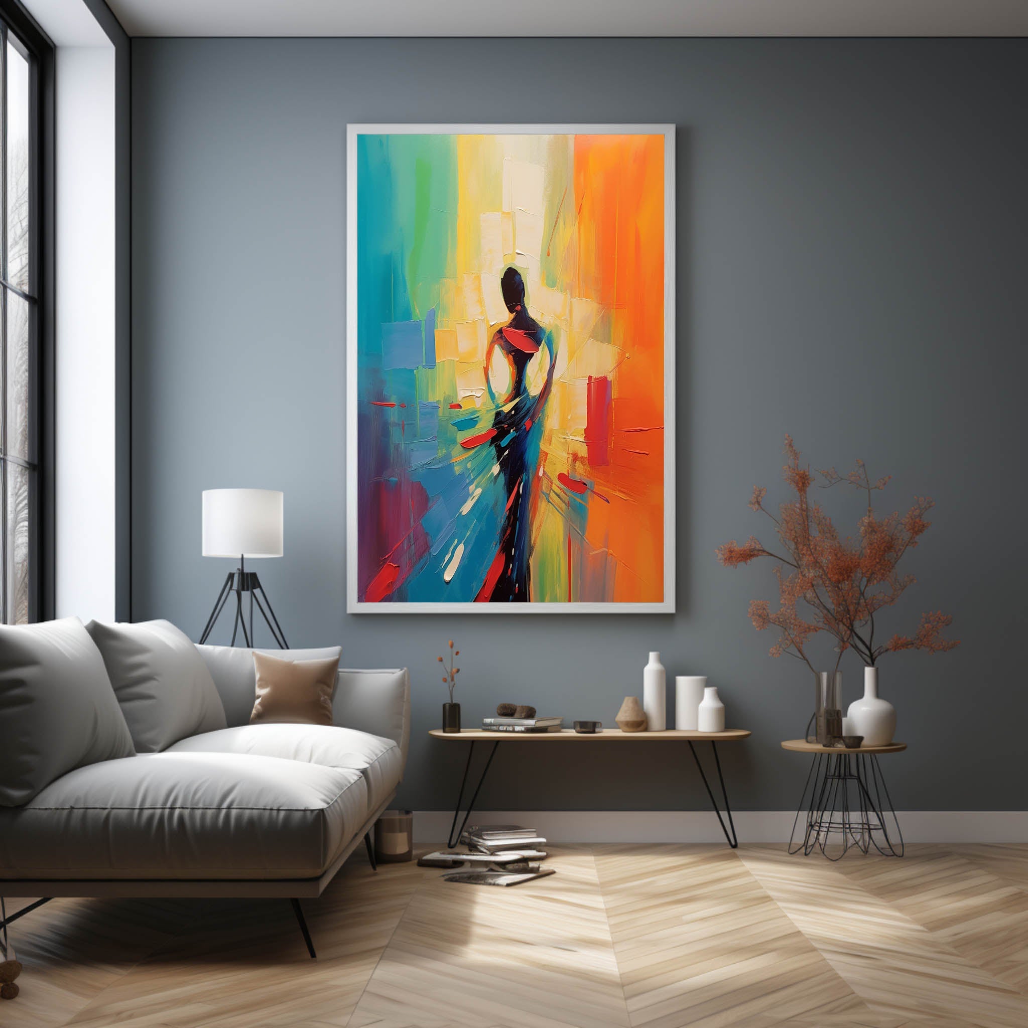 Pretty Dancer Palette Abstract Art Pretty Dancer Oil Painting Abstract Woman Bedroom Wall Art Decor