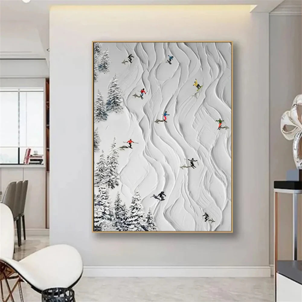 Art mural minimaliste texturé White Sport Art #SA007