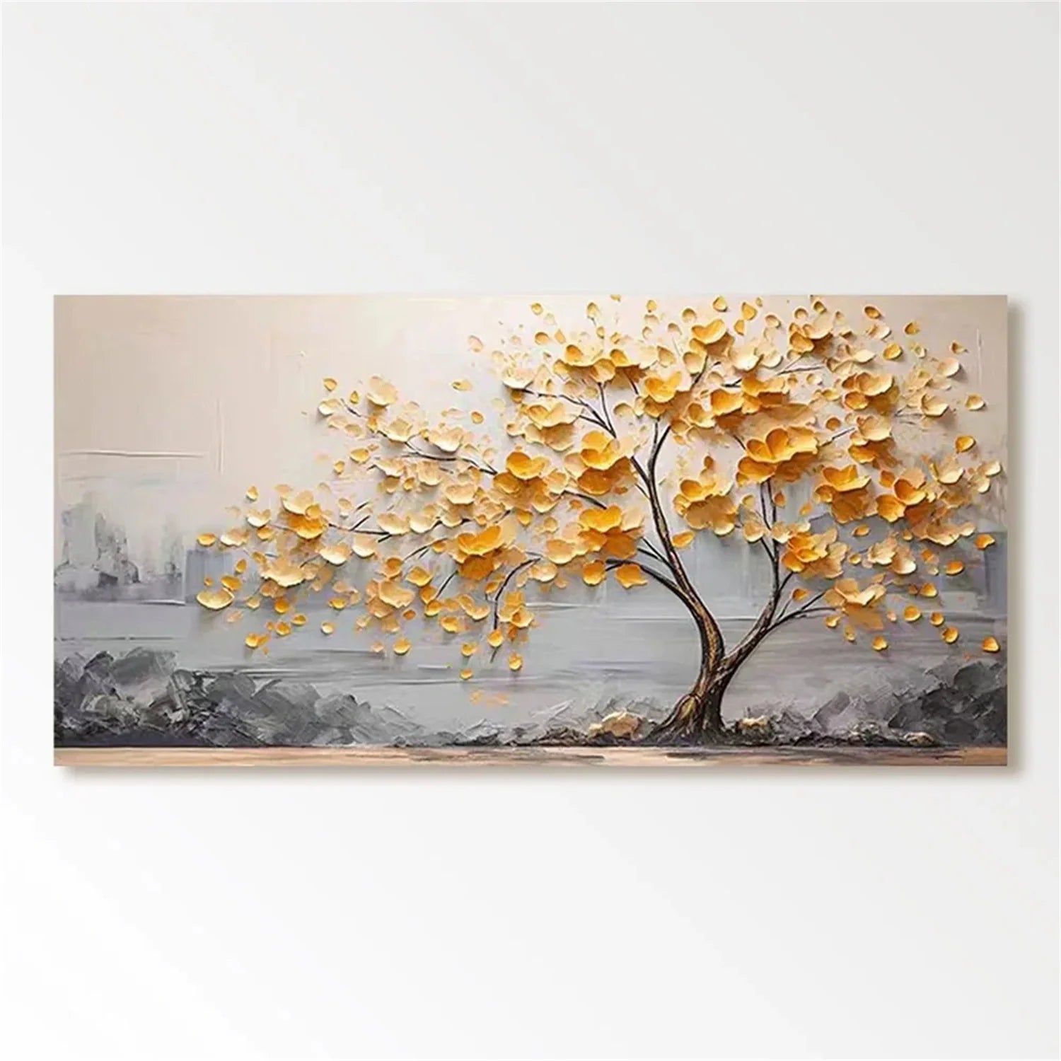 Colorful Flower & Tree Abstract Textured Wall Art #ML052