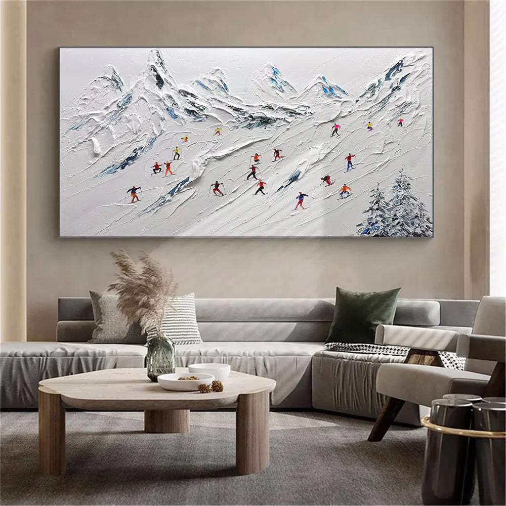 Art mural minimaliste texturé White Sport Art #SA001