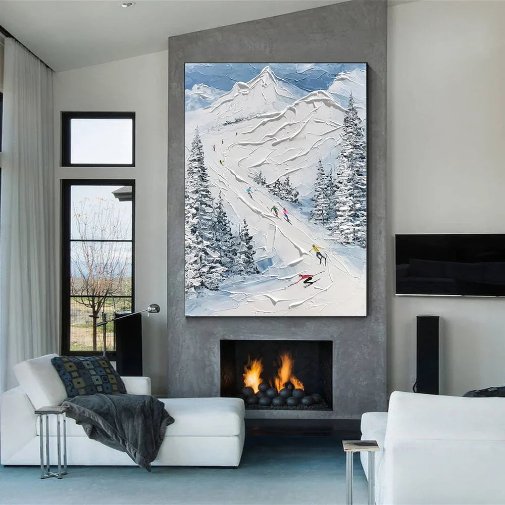 Art mural texturé minimaliste White Sport Art #SA010