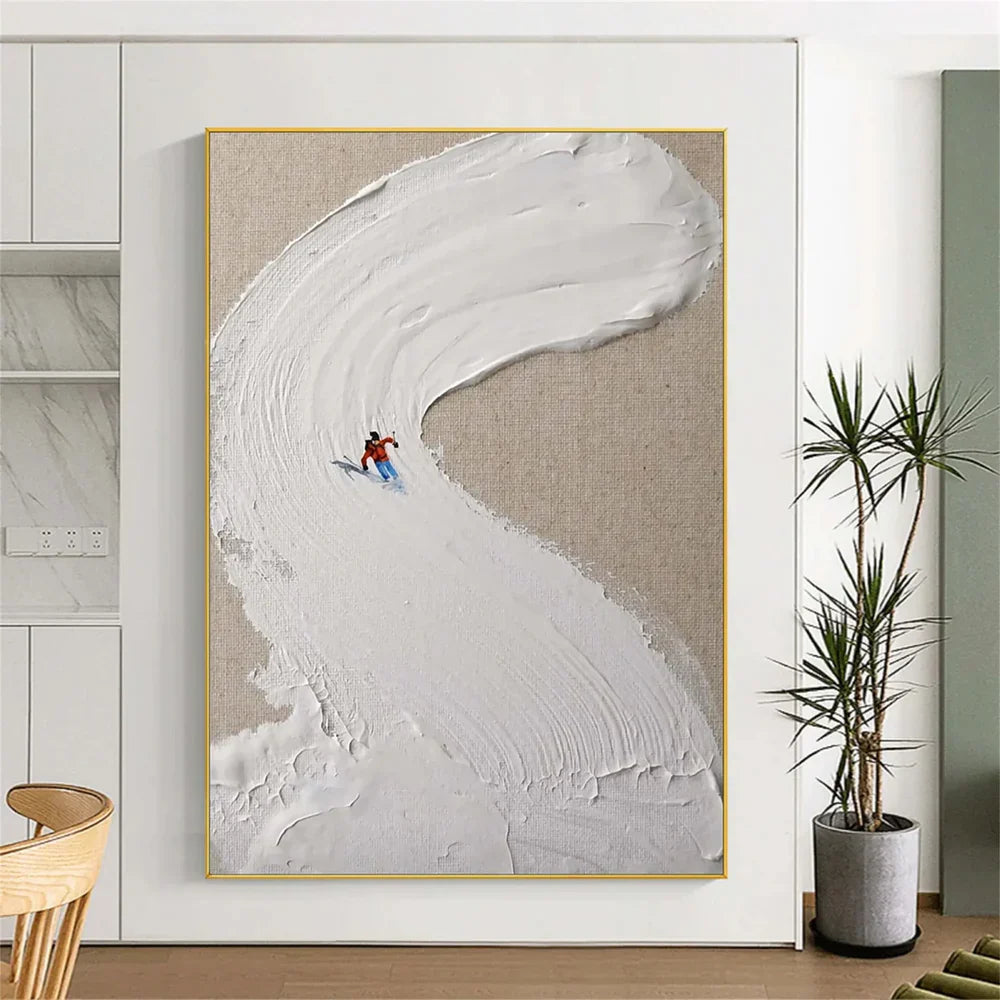 Art mural minimaliste texturé White Sport Art #SA009