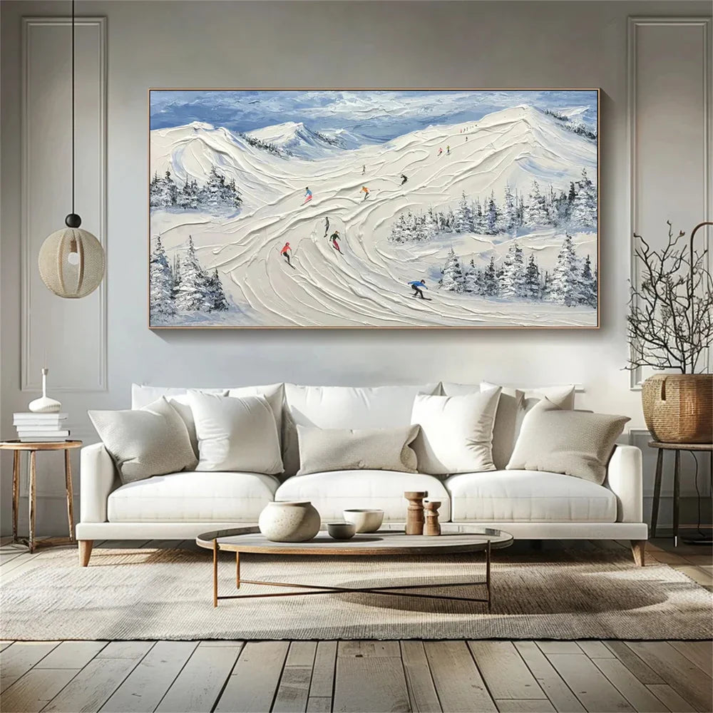 Art mural texturé minimaliste White Sport Art #SA005