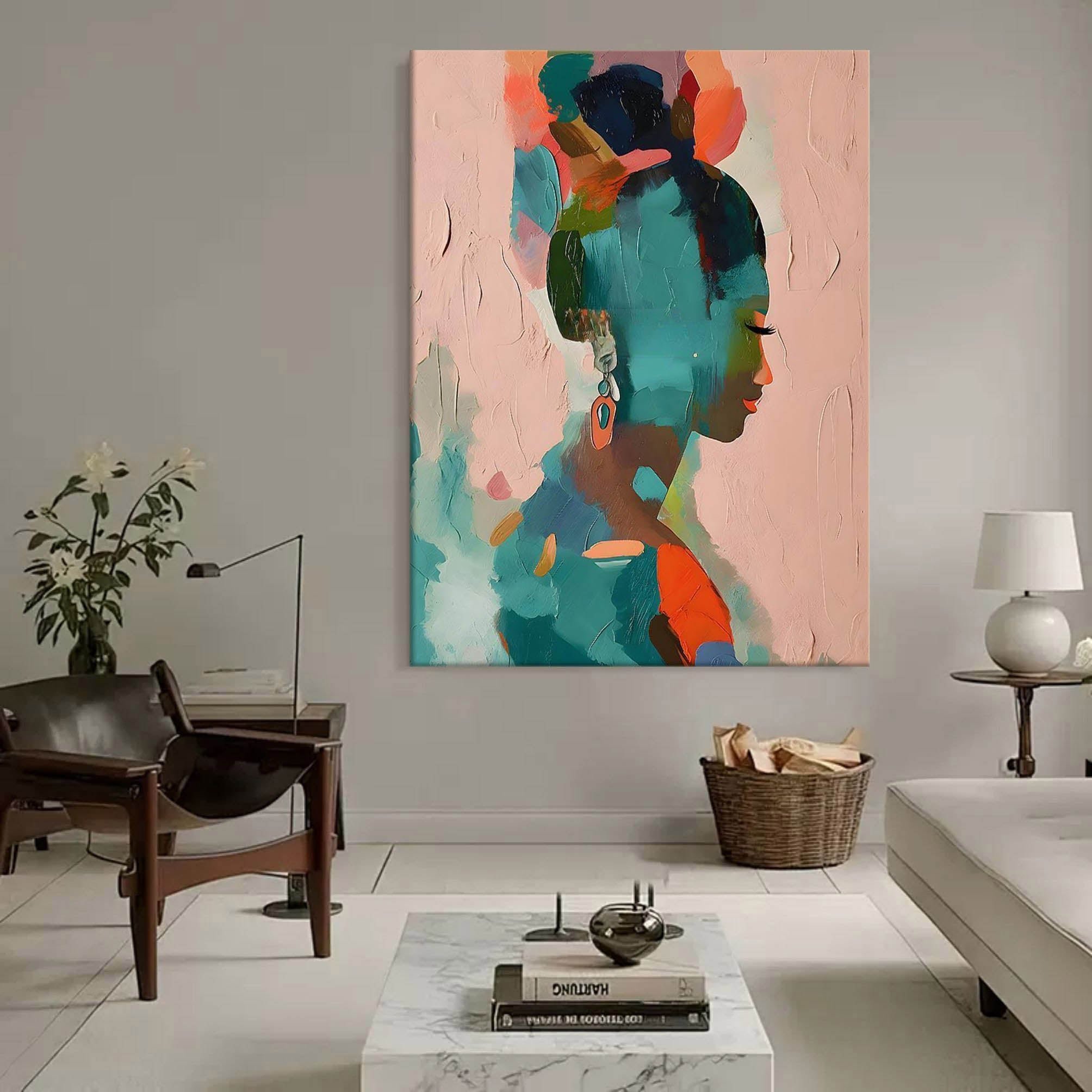 Beautiful Black Lady Canvas Painting Pretty Black Lady Canvas Art Pretty Woman Wall Art For Sale