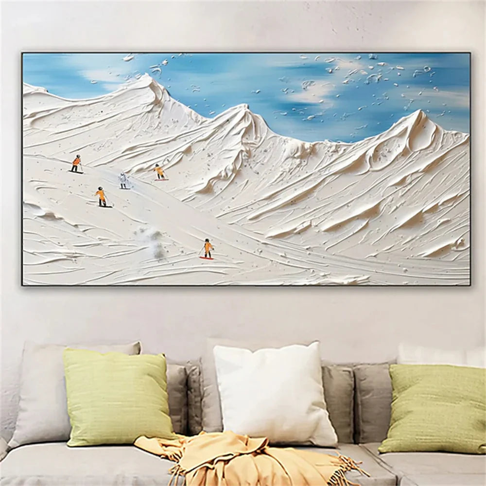 Art mural minimaliste texturé White Sport Art #SA006