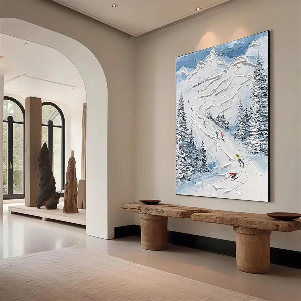 Art mural texturé minimaliste White Sport Art #SA010