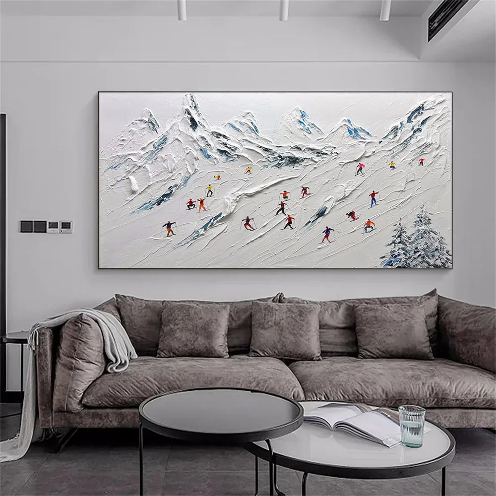 Art mural minimaliste texturé White Sport Art #SA001