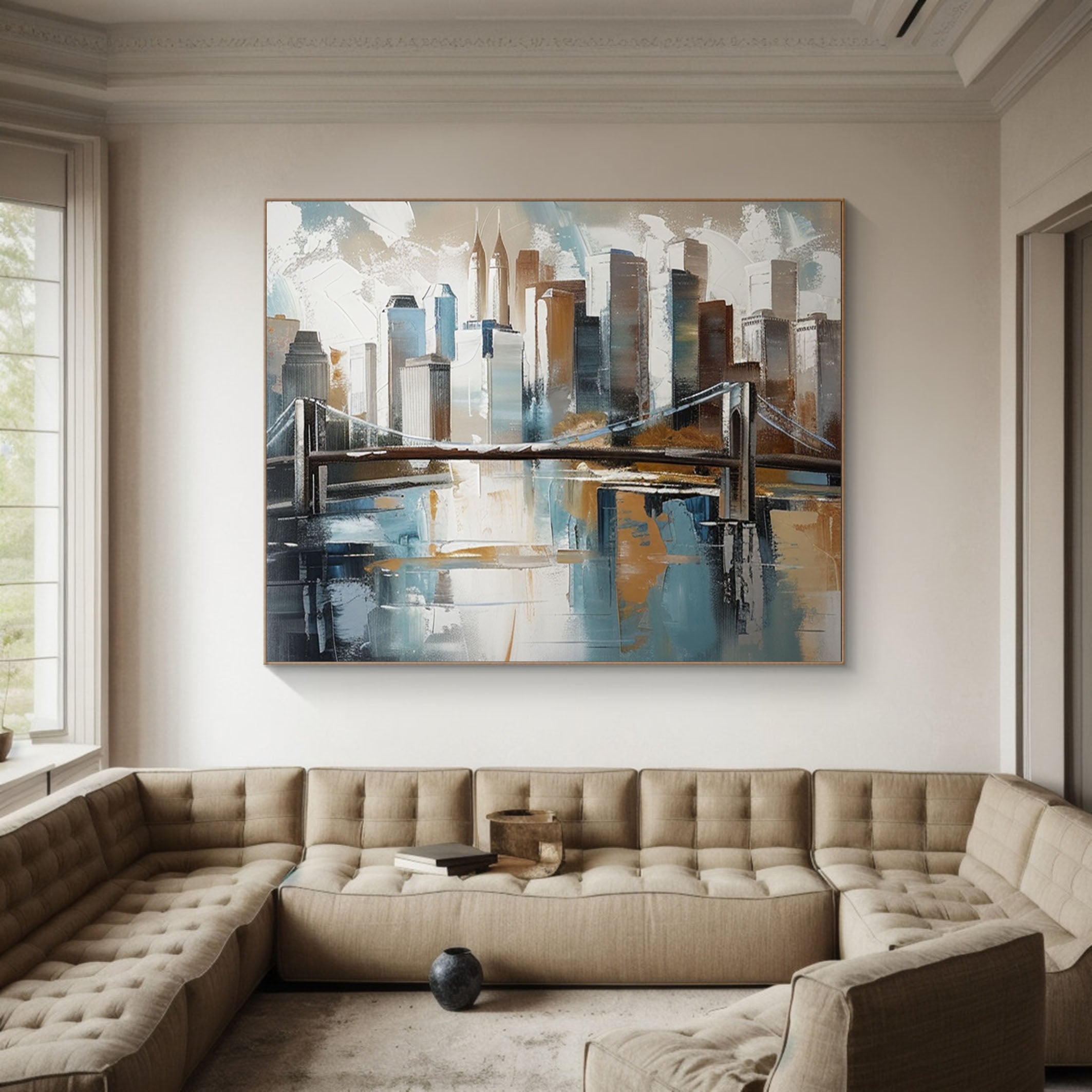 Urban Reflections Wall Art Large Canvas for Sophisticated Interiors #ULA 004