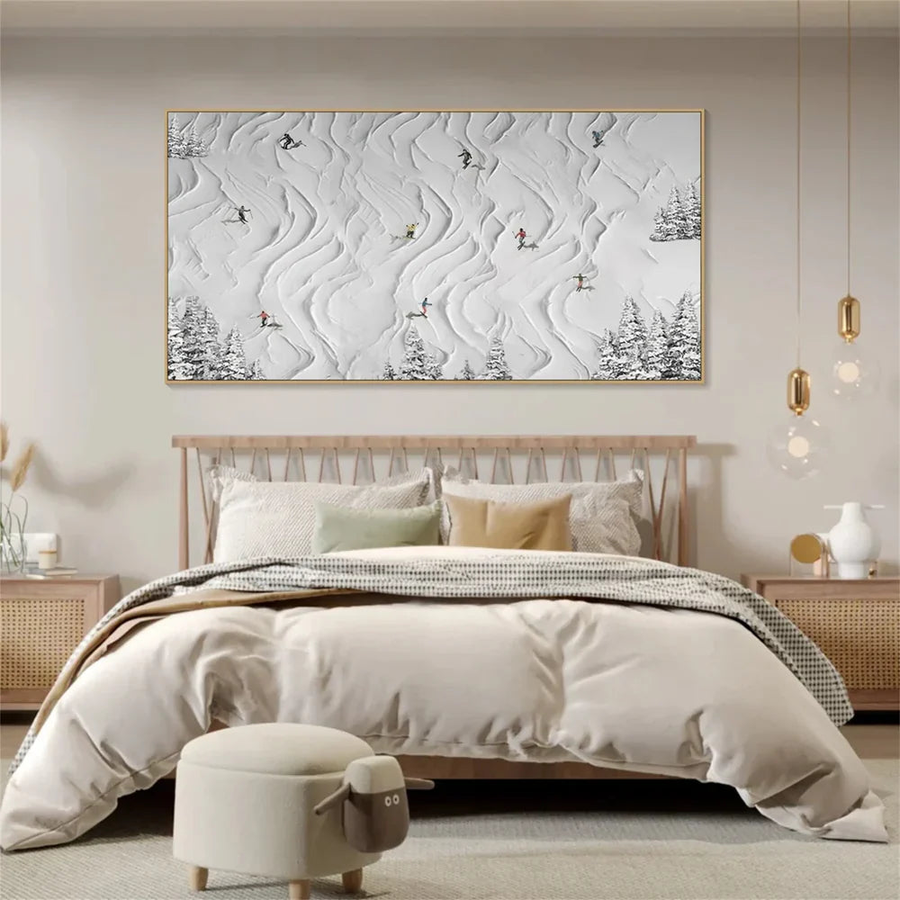 Art mural minimaliste texturé White Sport Art #SA002