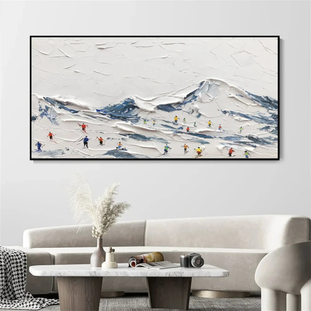 Art mural minimaliste texturé White Sport Art #SA003