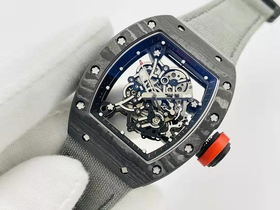 RM055 Skeleton Gray Canvas Strap 42mm