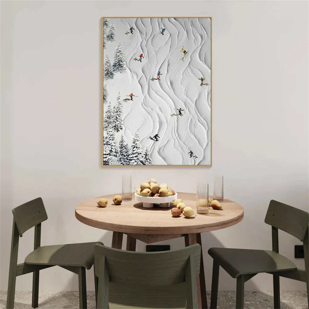 Art mural minimaliste texturé White Sport Art #SA007