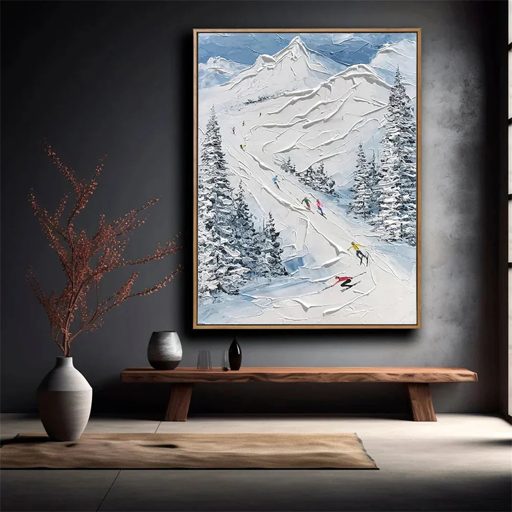 Art mural texturé minimaliste White Sport Art #SA010