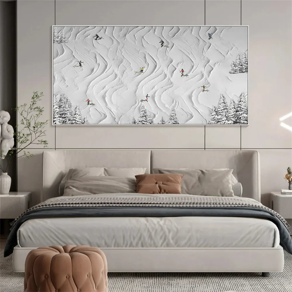 Art mural minimaliste texturé White Sport Art #SA002