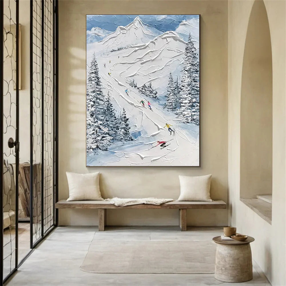 Art mural texturé minimaliste White Sport Art #SA010