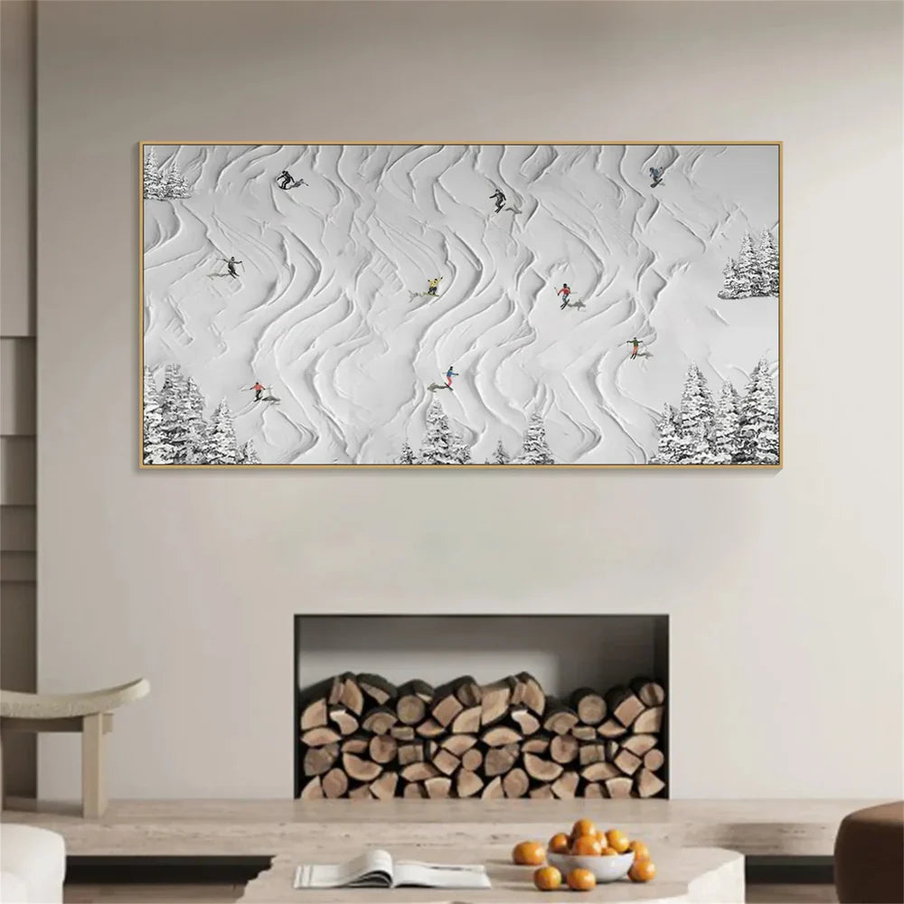 Art mural minimaliste texturé White Sport Art #SA002