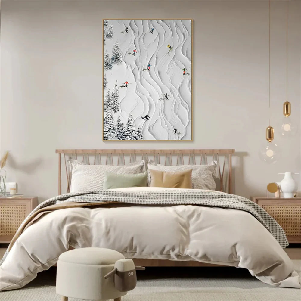 Art mural minimaliste texturé White Sport Art #SA007