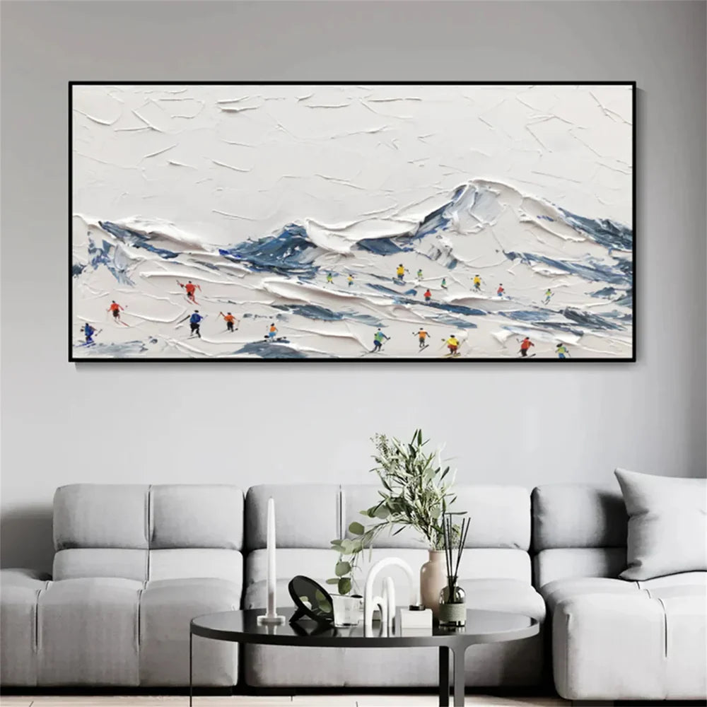 Art mural minimaliste texturé White Sport Art #SA003