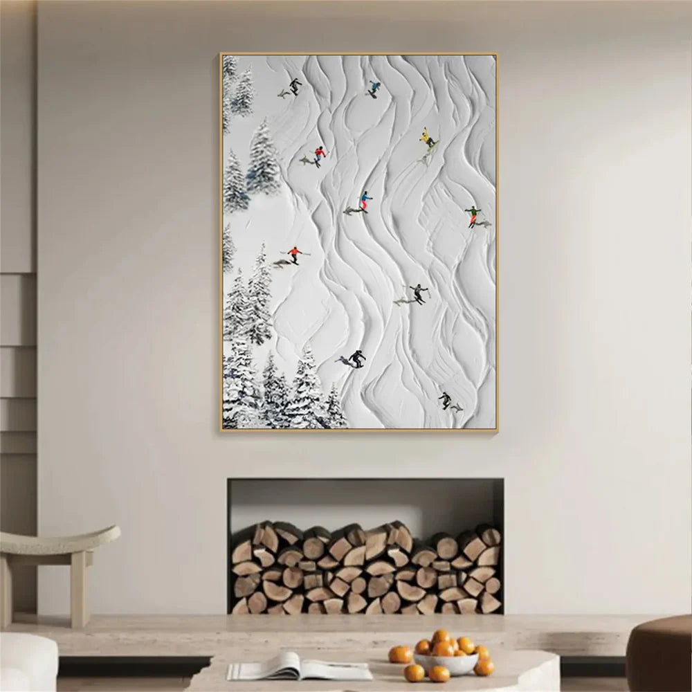 Art mural minimaliste texturé White Sport Art #SA007