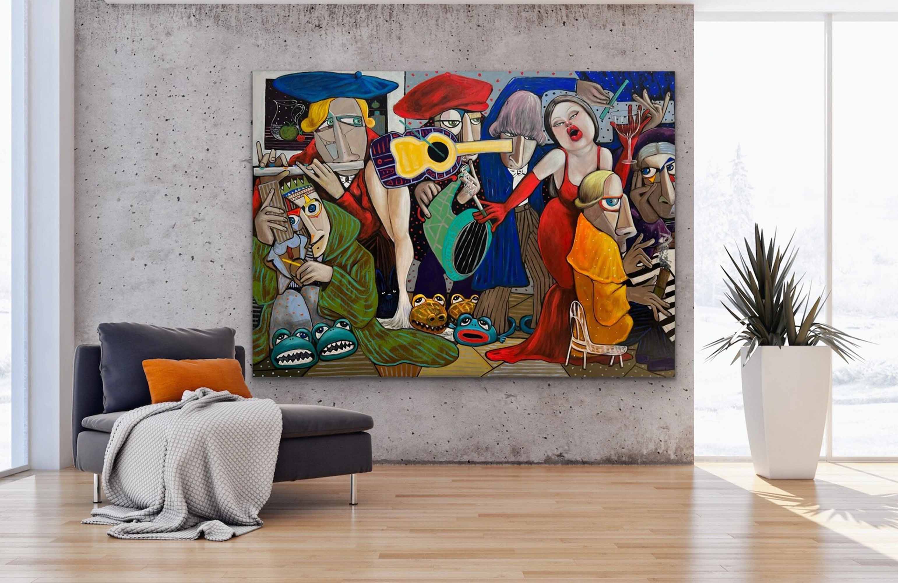 Dancing People Pop Art Canvas Bar Wall Painting Hotel Premium Wall Art Character Abstract Art