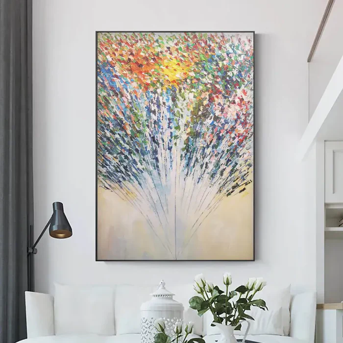 Colorful Flower & Tree Abstract Wall Art #ML005