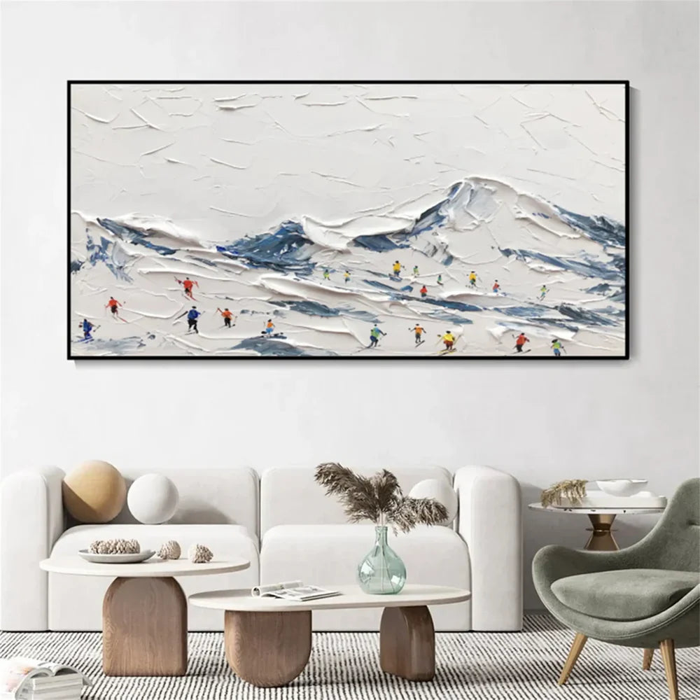 Art mural minimaliste texturé White Sport Art #SA003