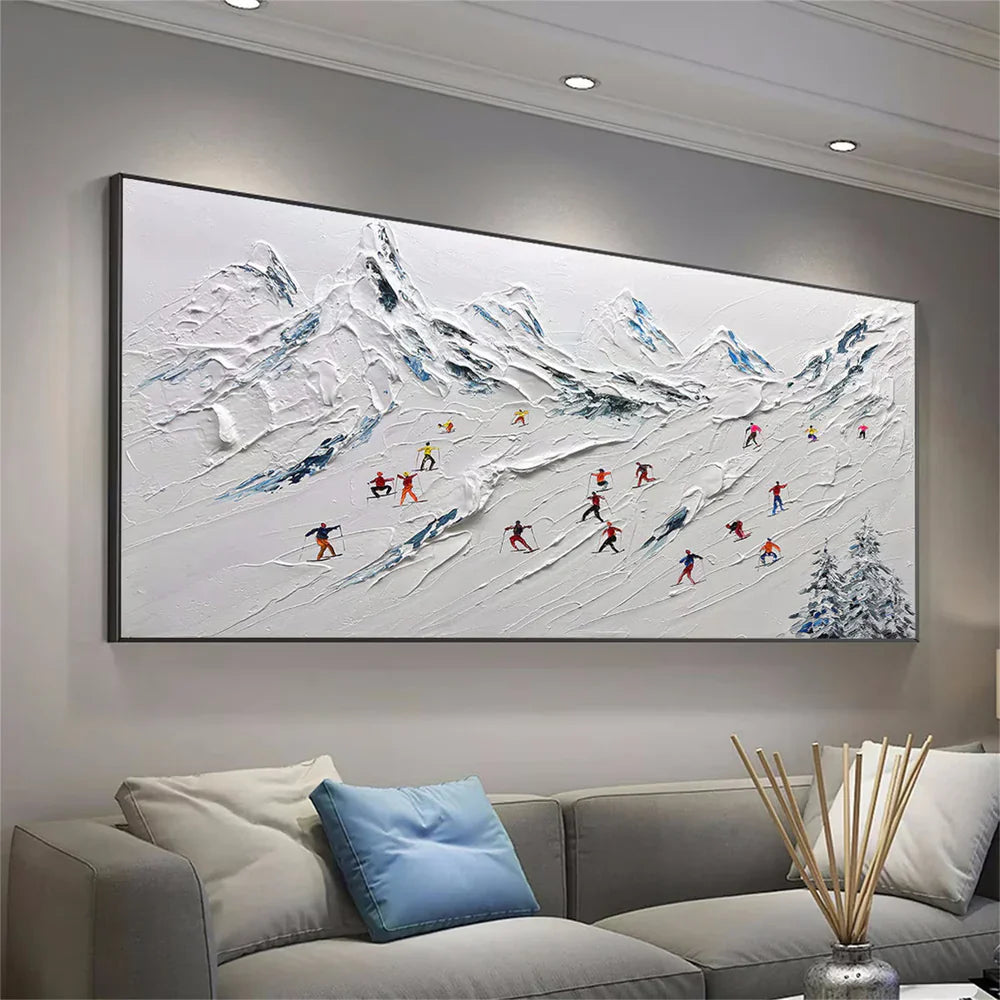 White Sport Art Minimalist Textured Wall Art #SA001