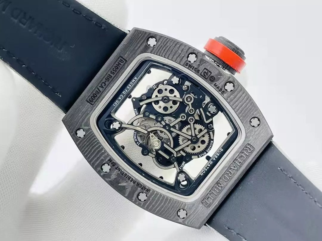 RM055 Skeleton Gray Canvas Strap 42mm