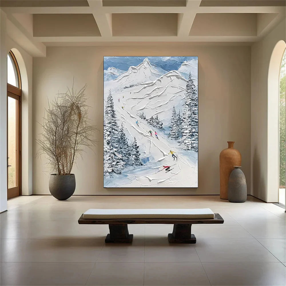 Art mural texturé minimaliste White Sport Art #SA010