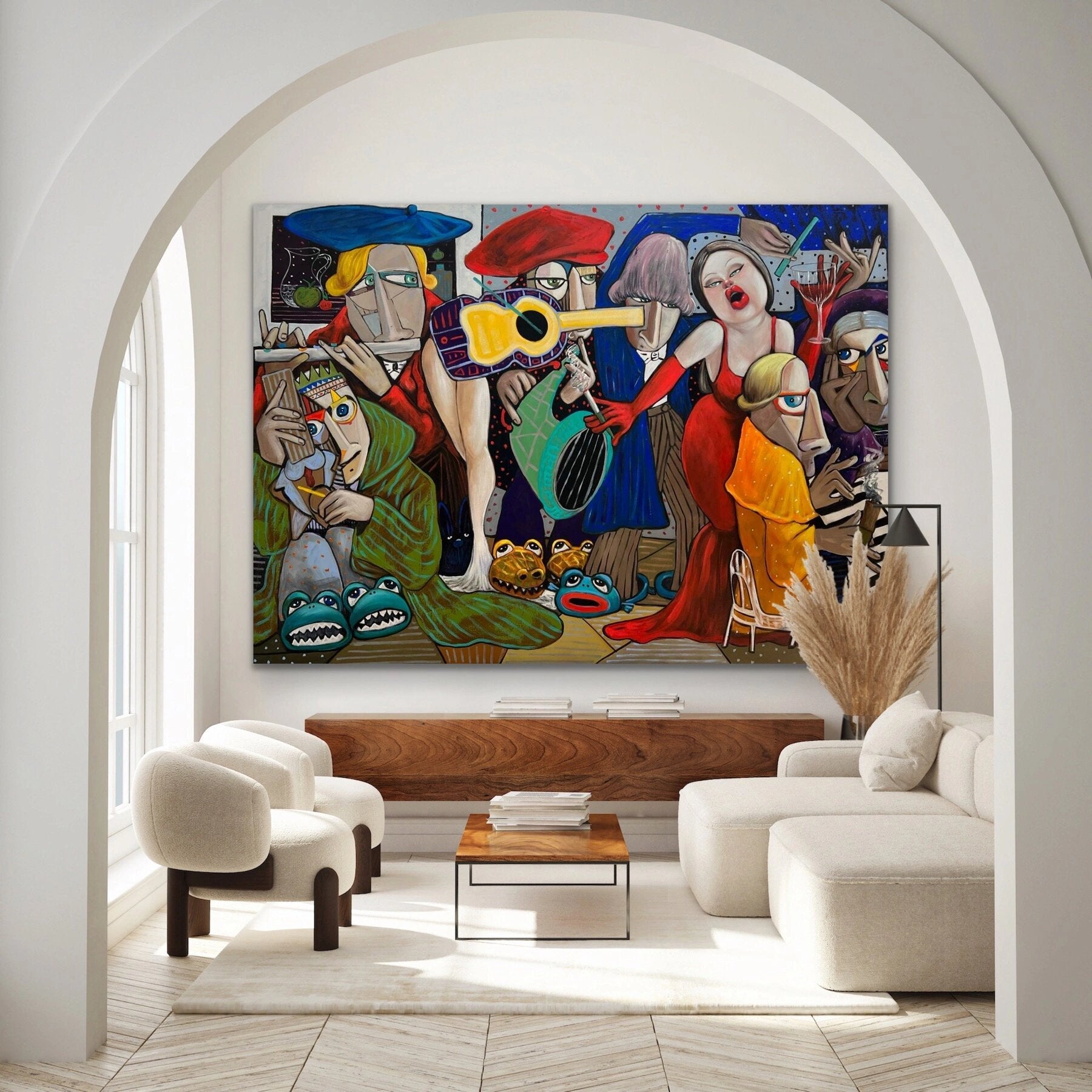 Dancing People Pop Art Canvas Bar Wall Painting Hotel Premium Wall Art Character Abstract Art