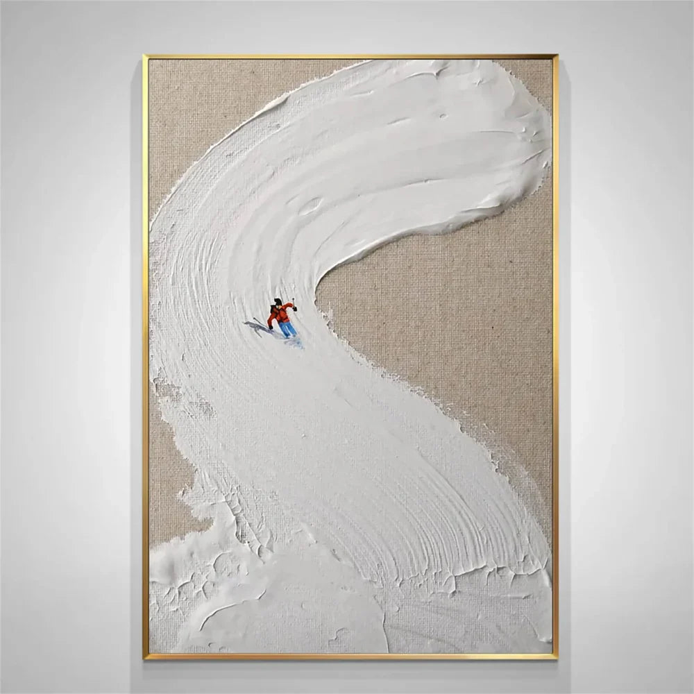 Art mural minimaliste texturé White Sport Art #SA009