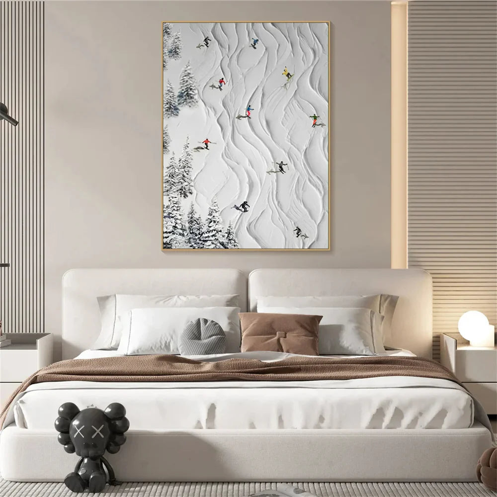 Art mural minimaliste texturé White Sport Art #SA007