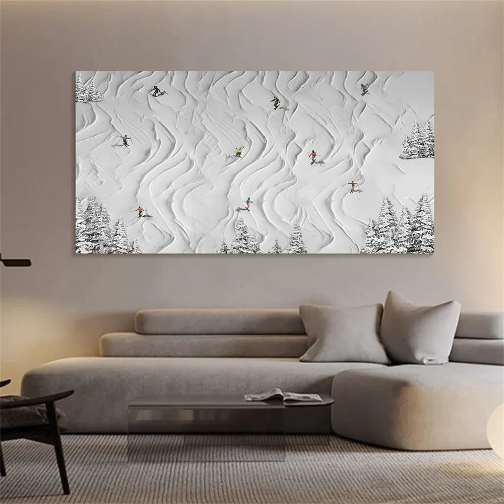 Art mural minimaliste texturé White Sport Art #SA002