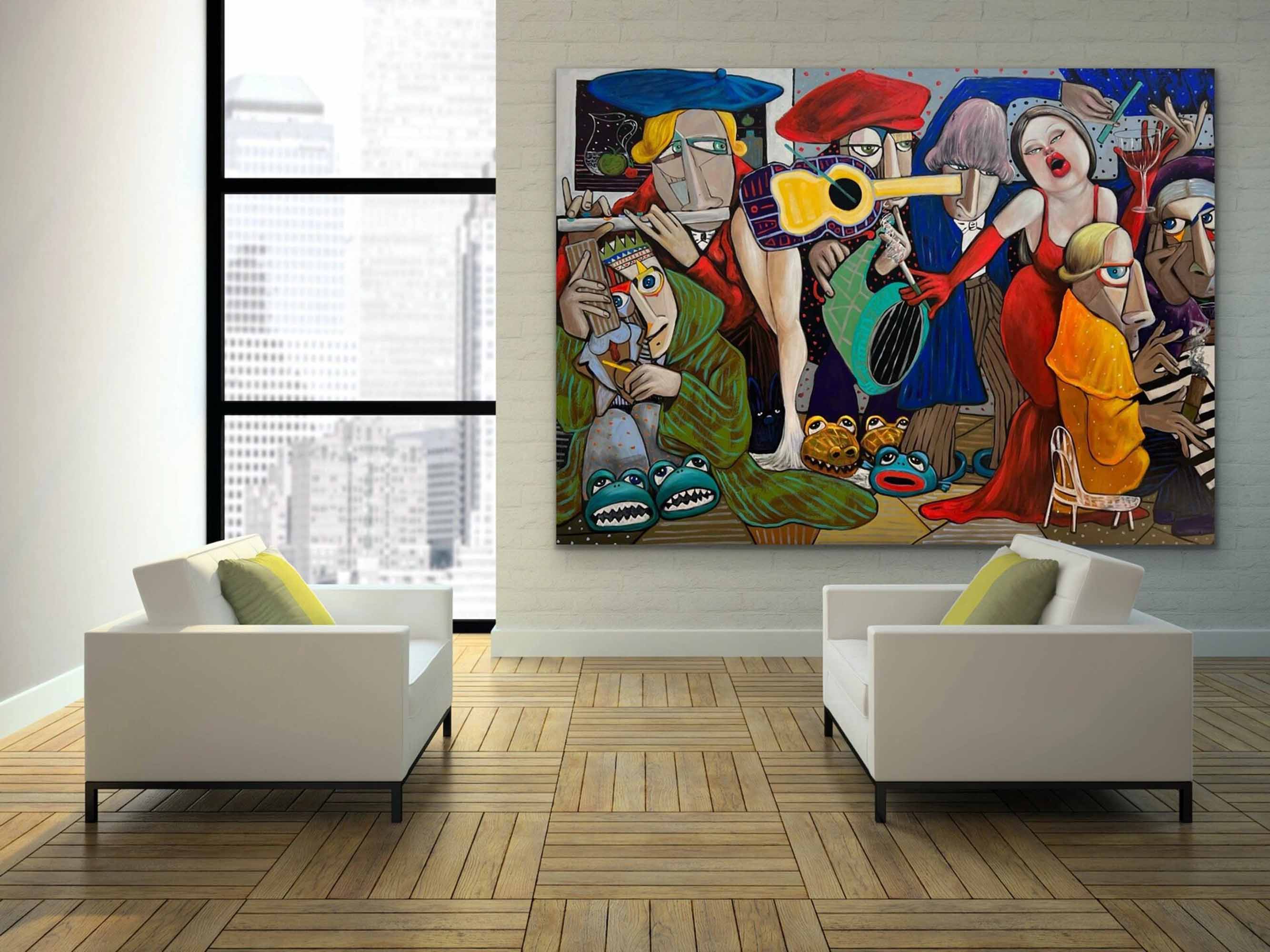 Dancing People Pop Art Canvas Bar Wall Painting Hotel Premium Wall Art Character Abstract Art