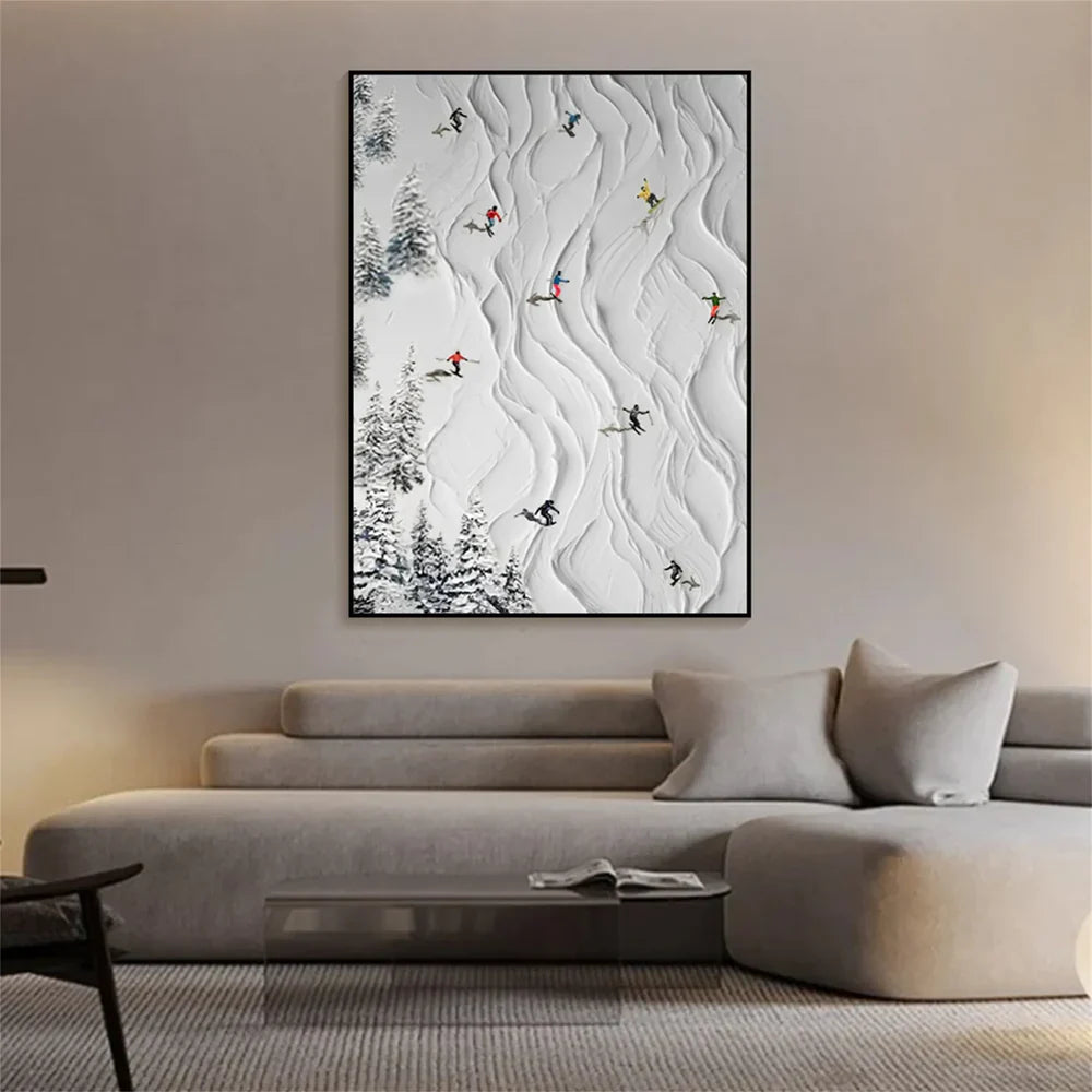 Art mural minimaliste texturé White Sport Art #SA007