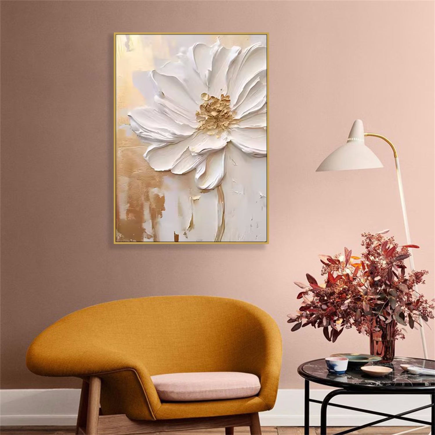 Flower & Tree Abstract Textured Wall Art Set of 2#ML045