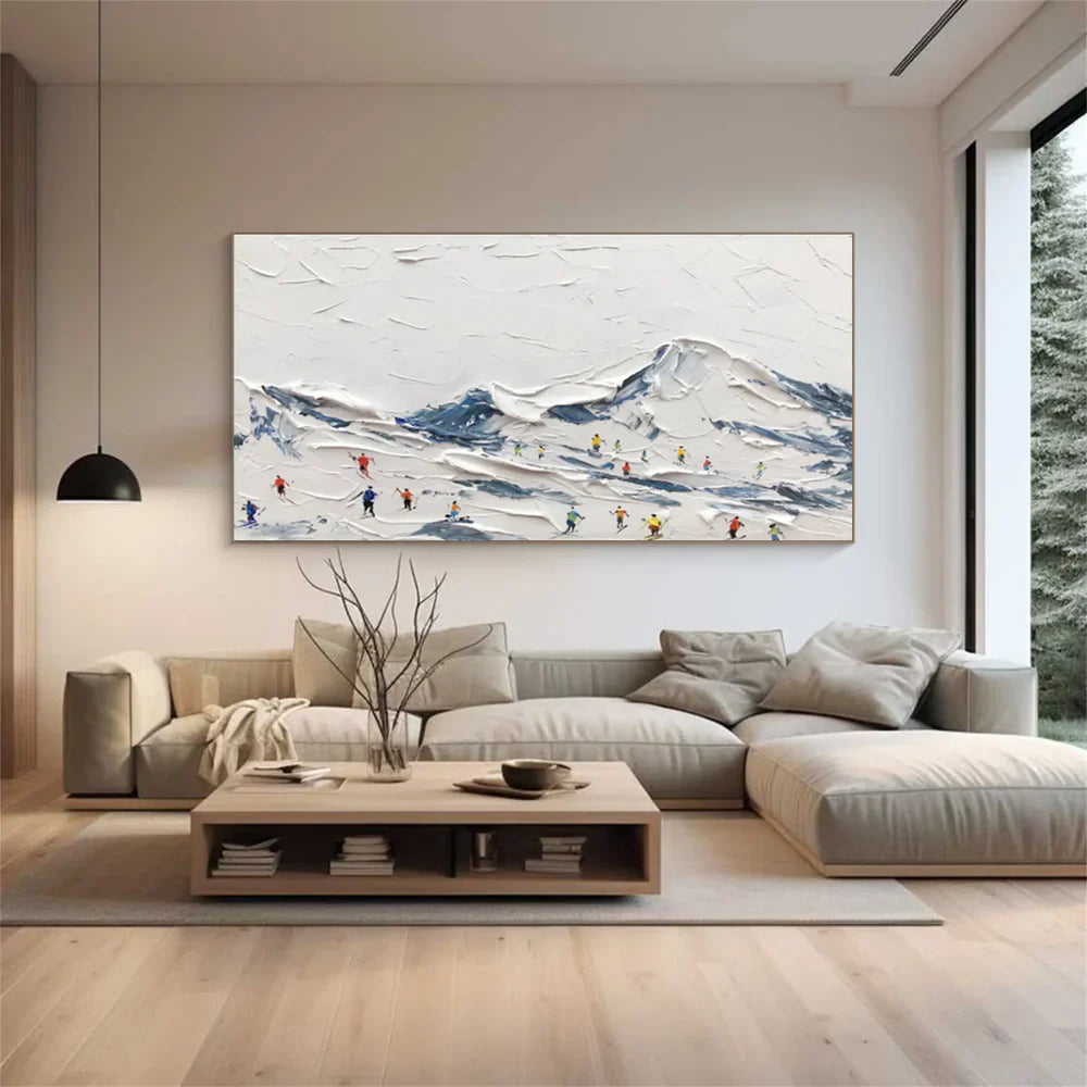 Art mural minimaliste texturé White Sport Art #SA003