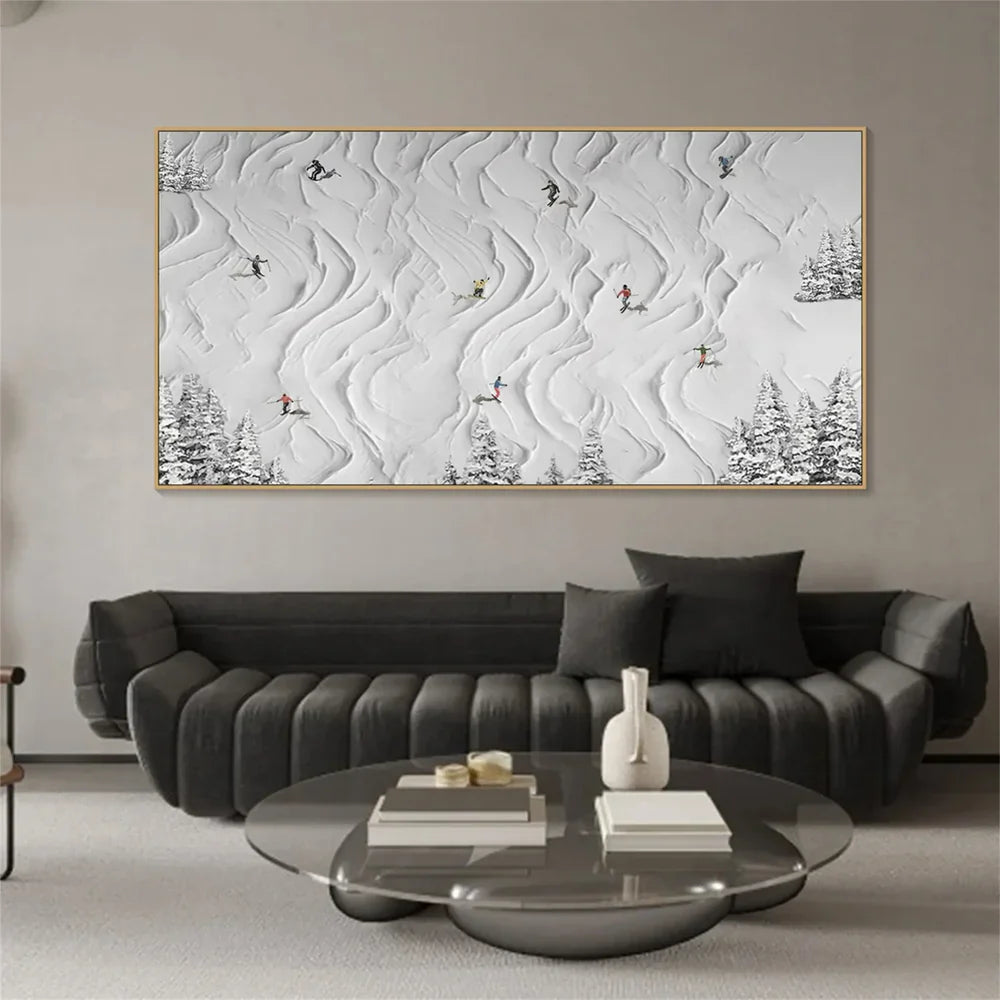 Art mural minimaliste texturé White Sport Art #SA002