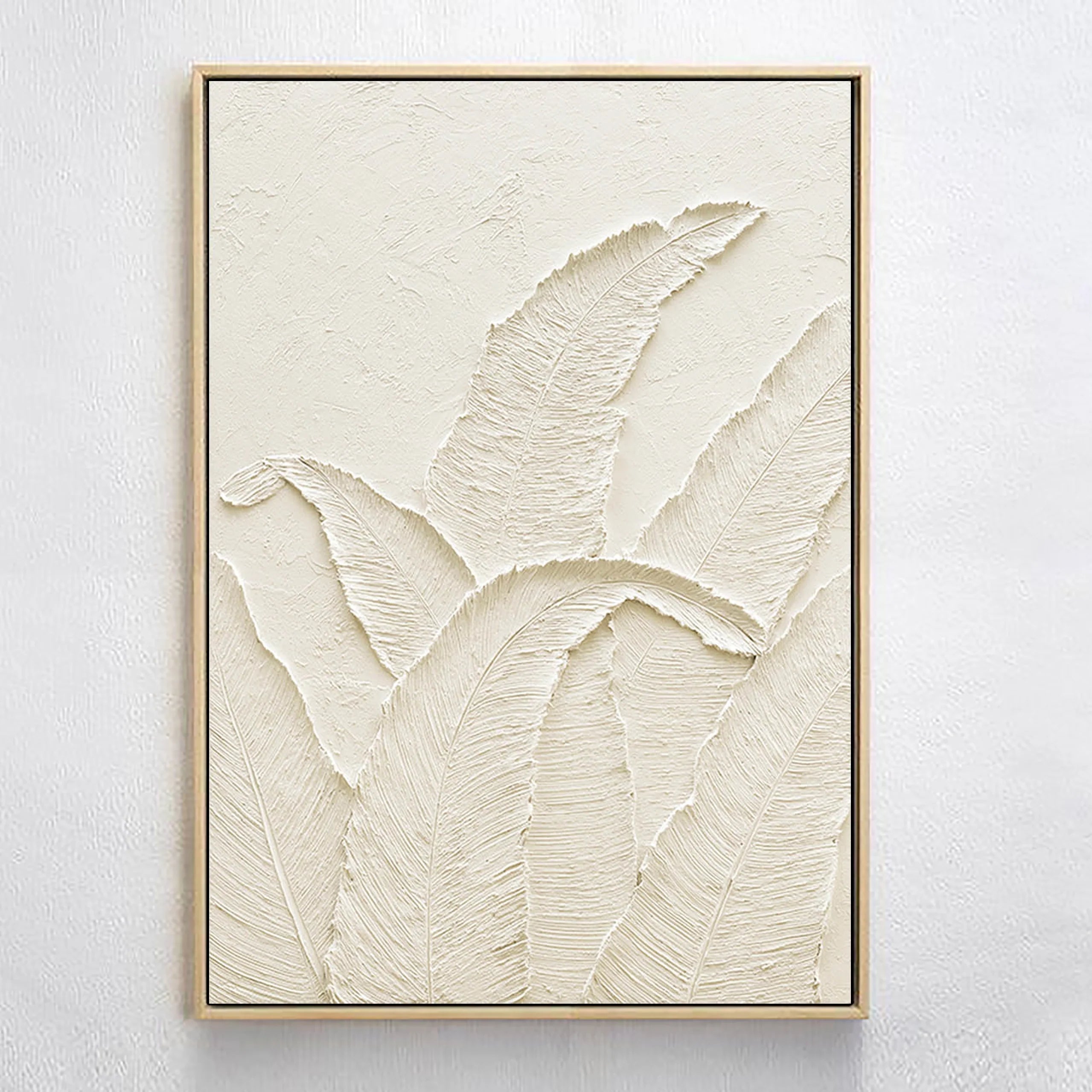 3D Textured Plaster Minimalist Painting White Wall Decor