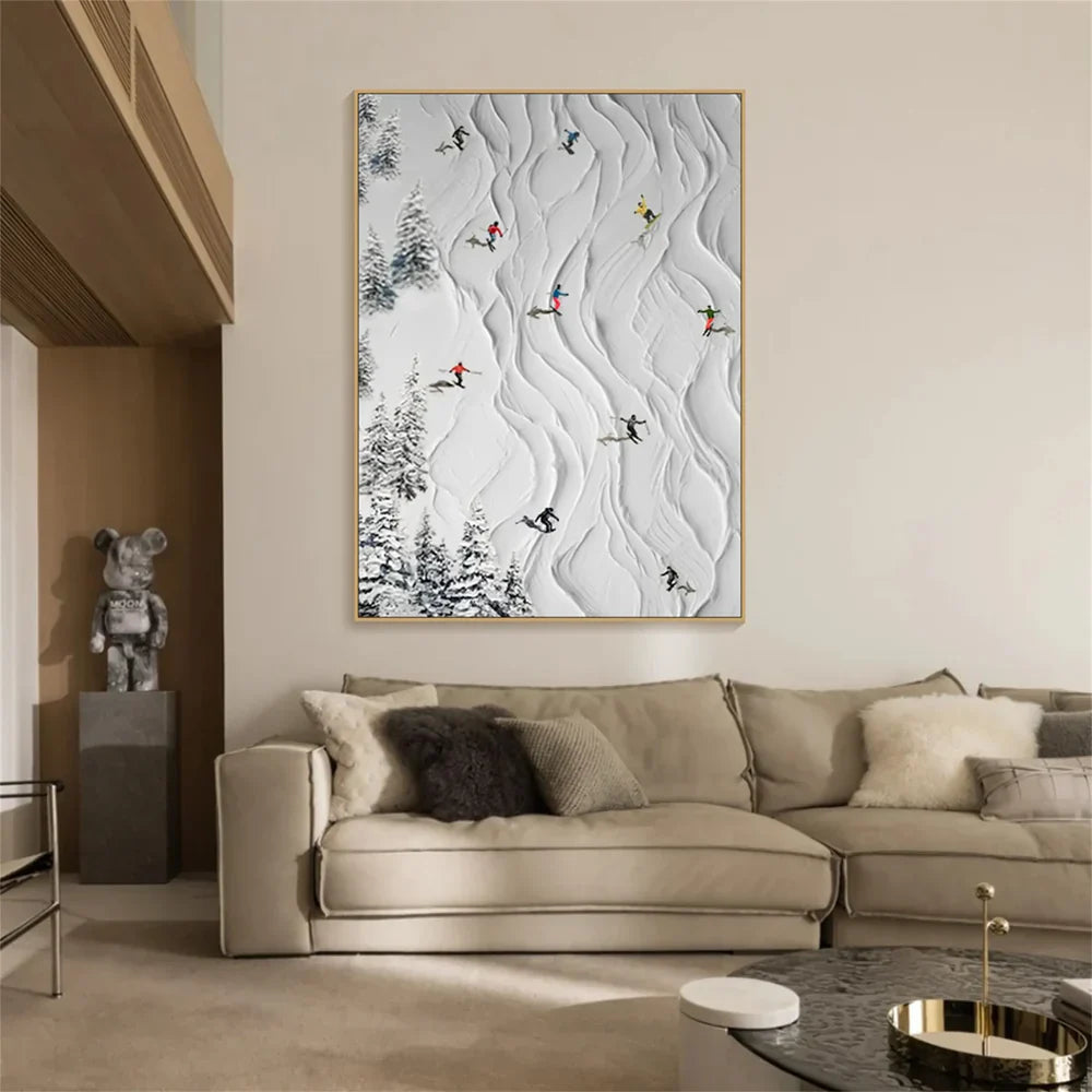 Art mural minimaliste texturé White Sport Art #SA007